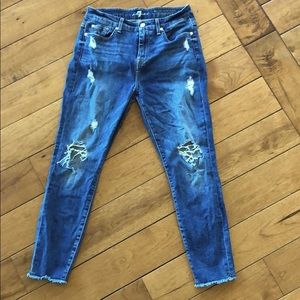 Seven For All Mankind High Waisted Skinny Sz 28